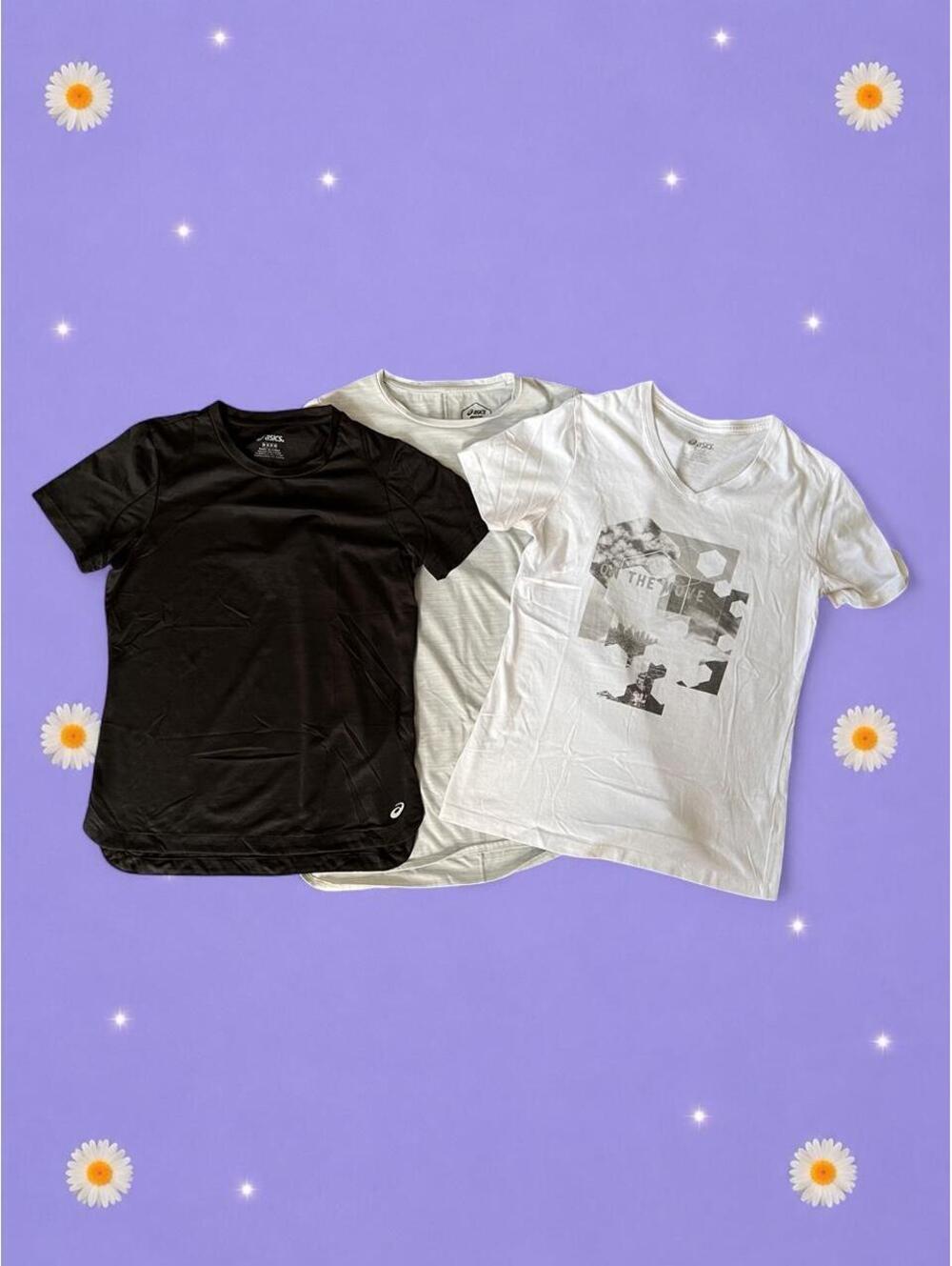 ASICS 3 Pack Athletic Running Gym Workout T Shirts Bundle Size Medium 🖤